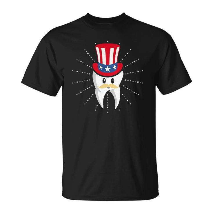 Dental Tooth Hat 4Th Of July Usa Flag Dentist Unisex T-Shirt