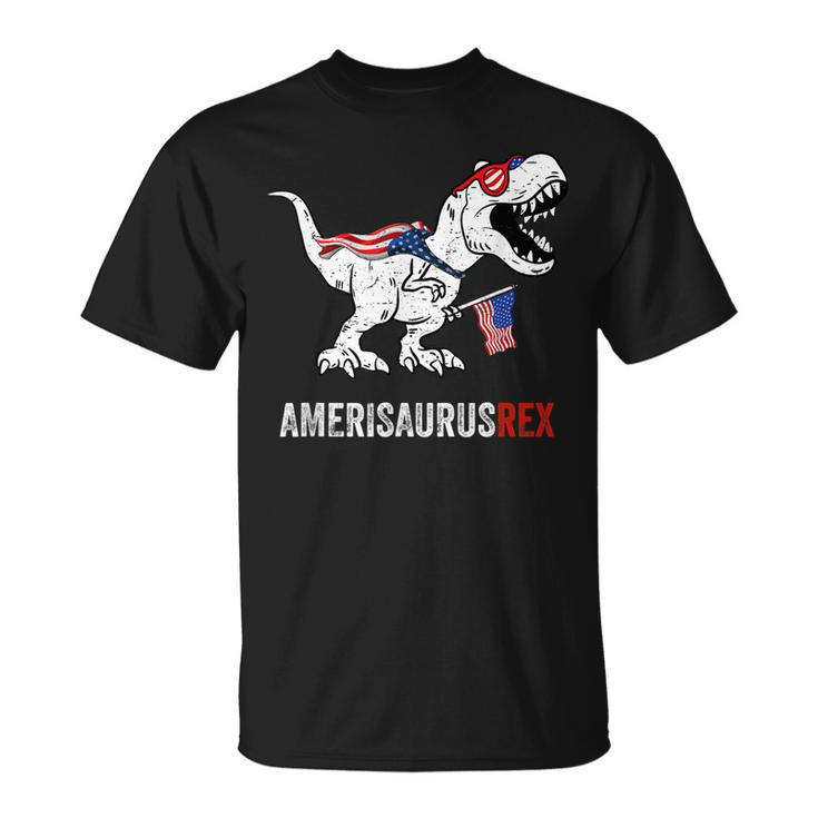 Dinosaur 4Th Of July  Kids Boys Amerisaurus T Rex Funny  Unisex T-Shirt