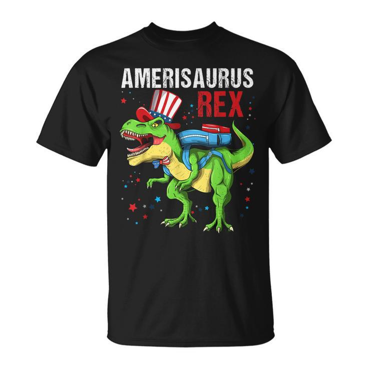 Dinosaur 4Th Of July Kids Boys Men Amerisaurus T Rex Funny  Unisex T-Shirt