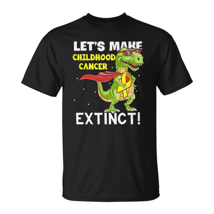 Dinosaur Yellow Ribbon Childhood Cancer Awareness Unisex T-Shirt