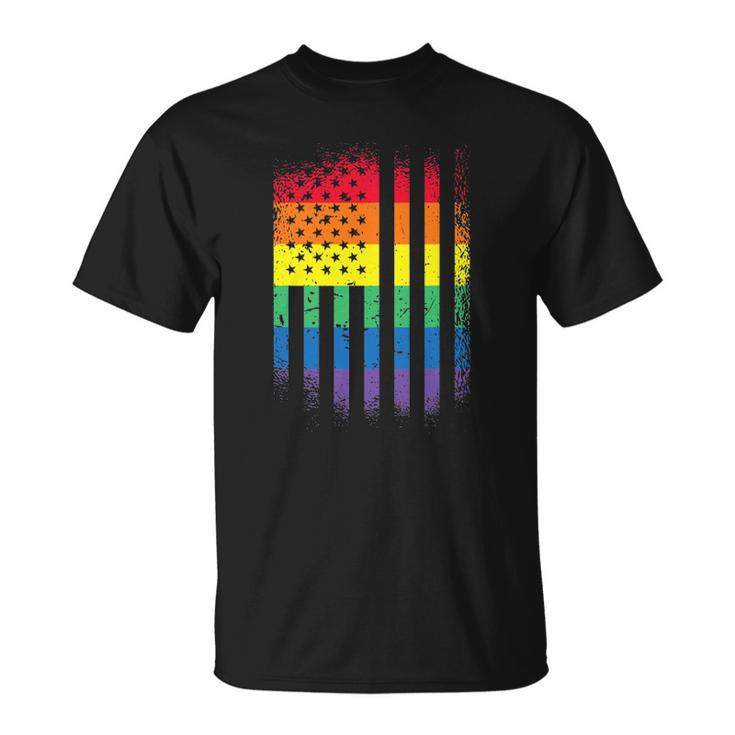 Distressed Rainbow Flag Gay Pride Rainbow Equality Unisex T-Shirt