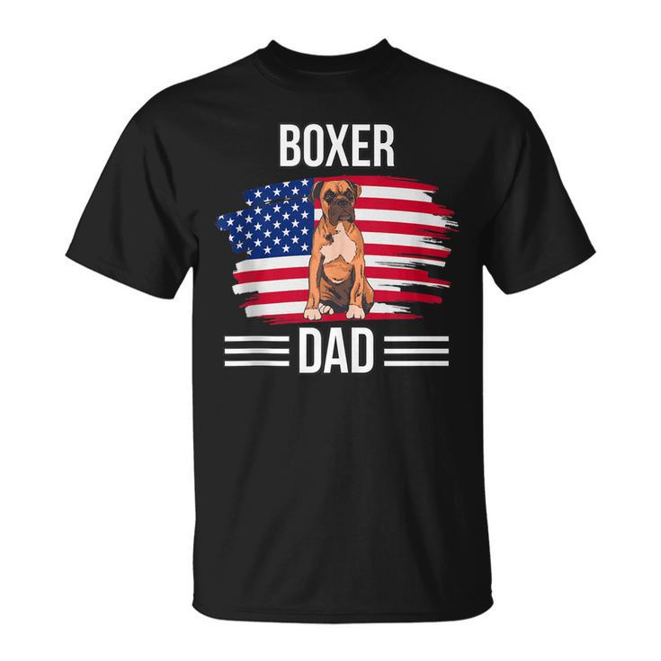 Dog Owner Us Flag 4Th Of July Fathers Day Boxer Dad  Unisex T-Shirt