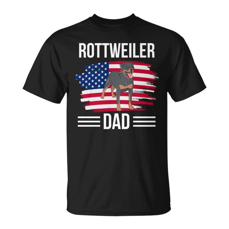 Dog Owner Us Flag 4Th Of July Fathers Day Rottweiler Dad   Unisex T-Shirt