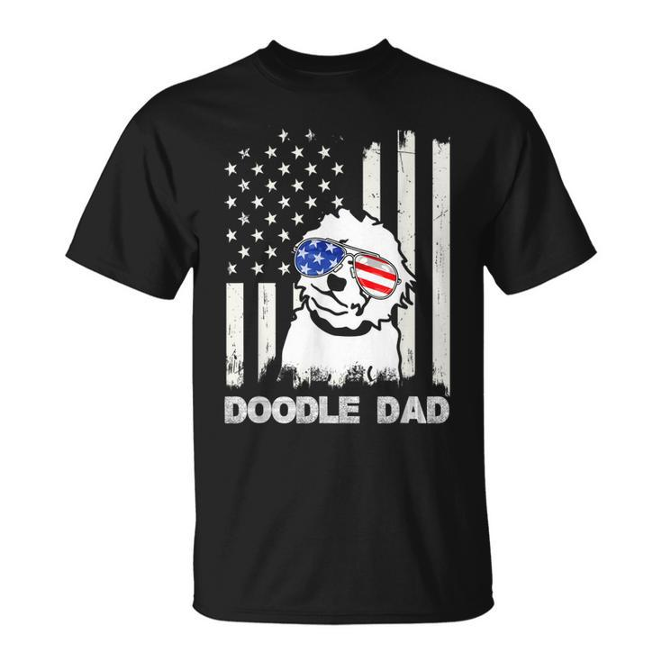 Doodle Dad 4Th Of July Us Flag Dog Dad Patriotic  Gift Unisex T-Shirt