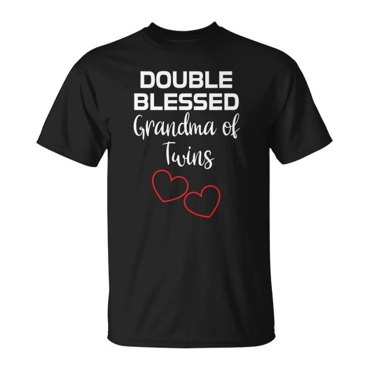 Double Blessed Grandma Of Twins Grandmother Apparel Unisex T-Shirt