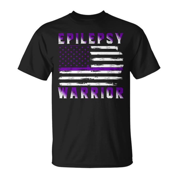 Epilepsy Warrior Usa Flag  United States Flag  Epilepsy  Epilepsy Awareness Unisex T-Shirt