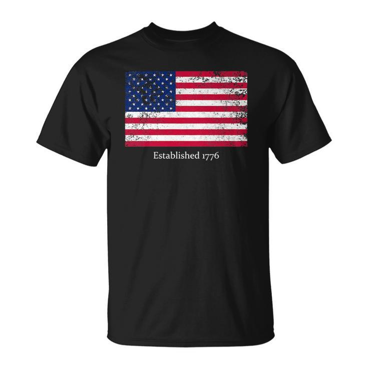 Established 1776 Usa July 4Th Us Flag America  Unisex T-Shirt