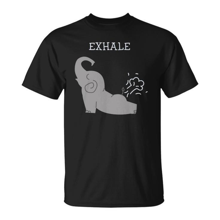 Exhale Elephant Fart Yoga T-shirt