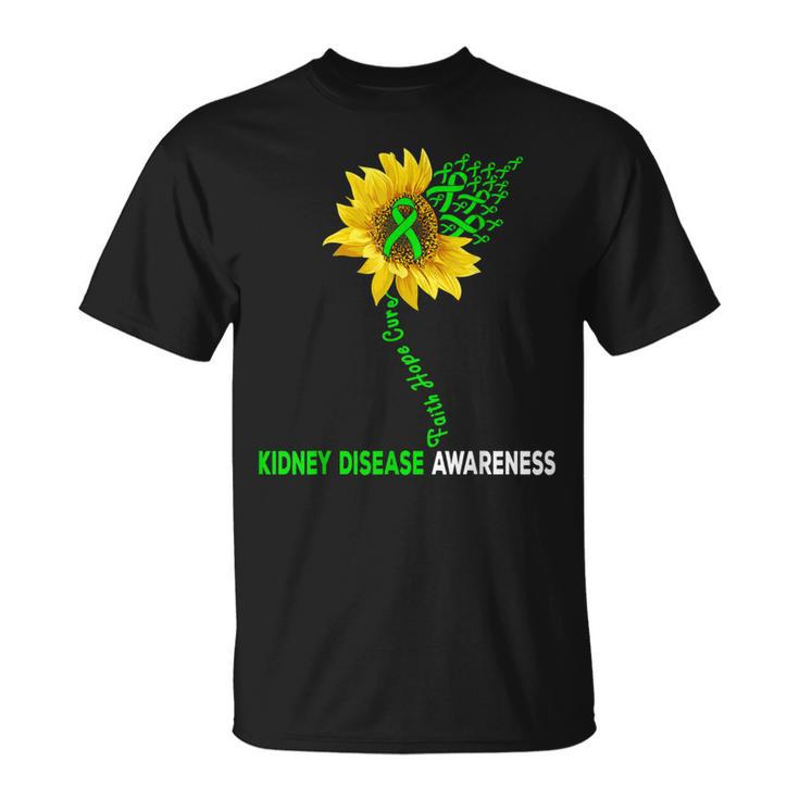 Faith Hope Cure Kidney Disease Sunflower Puzzle Pieces  Unisex T-Shirt