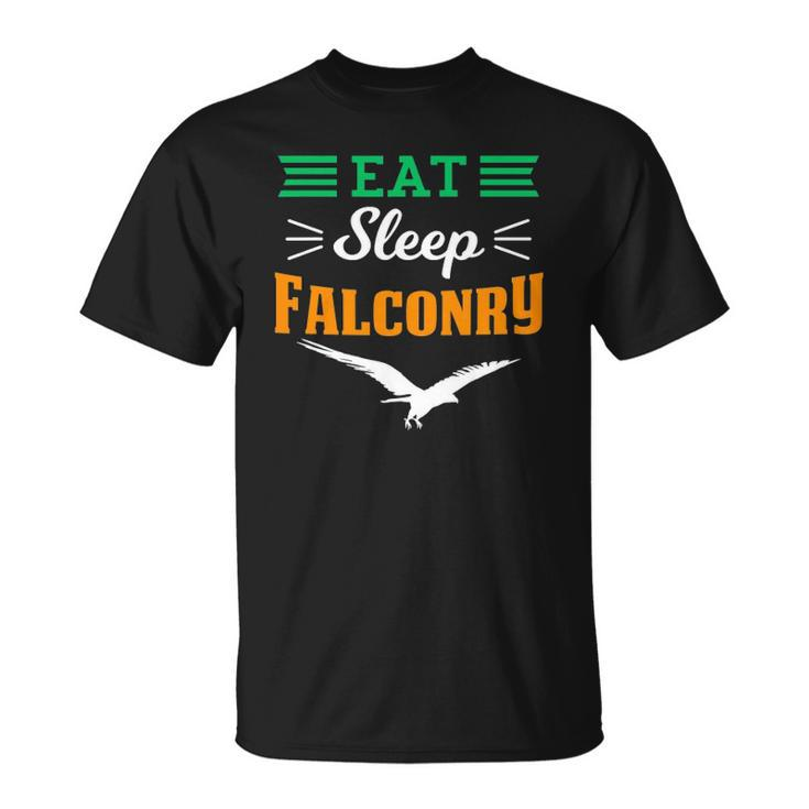 Falconer Falcon Hunter Hunting Hawking Eat Sleep Falconry Unisex T-Shirt