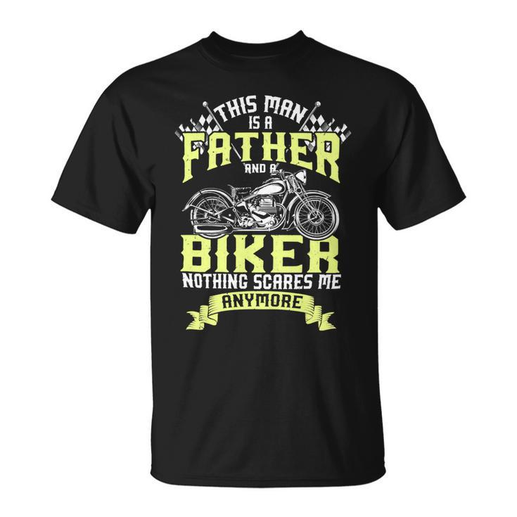 Father Grandpa And Biker Funny Motorcycle Race Dad Gift95 Family Dad Unisex T-Shirt