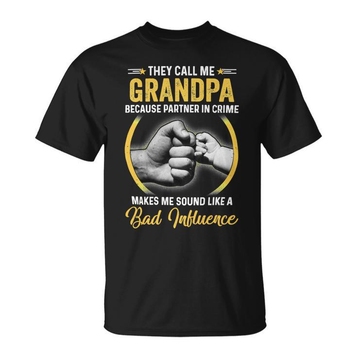 Father Grandpa For Men Funny Fathers Day They Call Me Grandpa 5 Family Dad Unisex T-Shirt