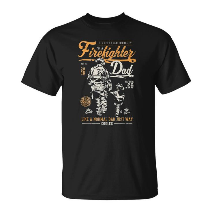 Fathers Day Firefighter Retro Fireman Gifts Unisex T-Shirt