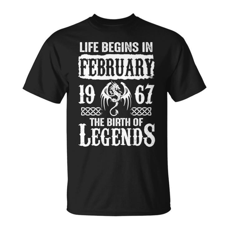 February 1967 Birthday Life Begins In February 1967 T-Shirt