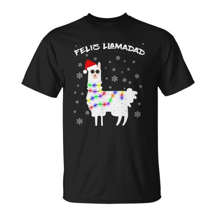 Feliz Llamadad Funny Lama Christmas Saying Alpaca Outfit Unisex T-Shirt