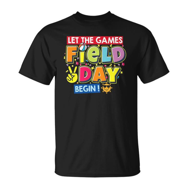 Field Day Let The Games Begin Kids Teachers Field Day 2022 Smile Face Unisex T-Shirt