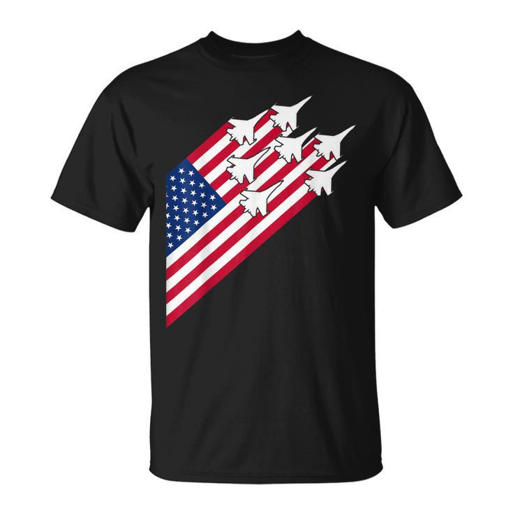 Fighter Jets Usa Flag 4Th Of July Fighter Jet Flag  Unisex T-Shirt
