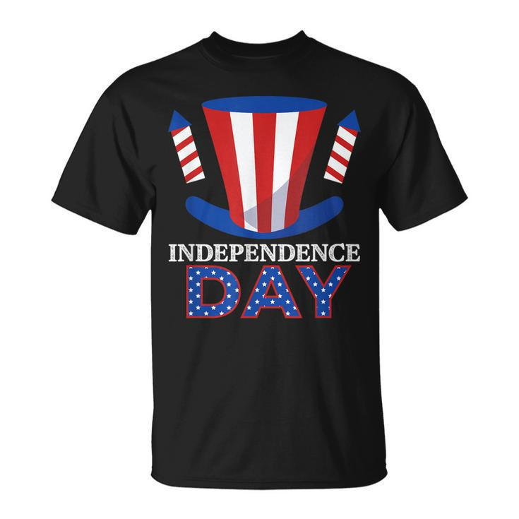 Fireworks Usa American Flag Independence Proud America Day T-shirt