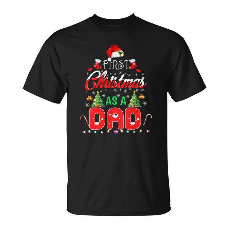 First Christmas As A Dad  Santa Hat Ugly Xmas Unisex T-Shirt