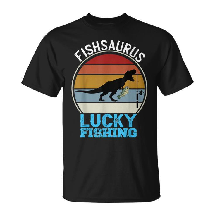 Fishsaurus Rex Dinosaur Bass Luck Fishing Tournament T-shirt