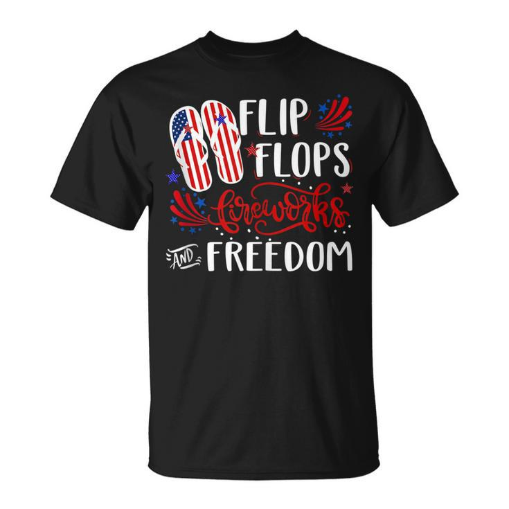 Flip Flops Fireworks And Freedom 4Th Of July  V2 Unisex T-Shirt