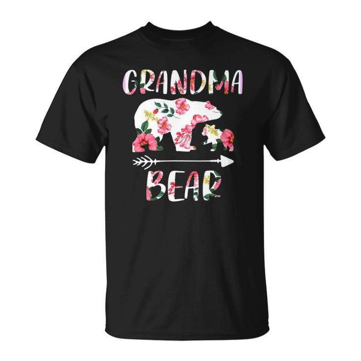 Floral Bear Matching Family Outfits Funny Grandma Bear Unisex T-Shirt