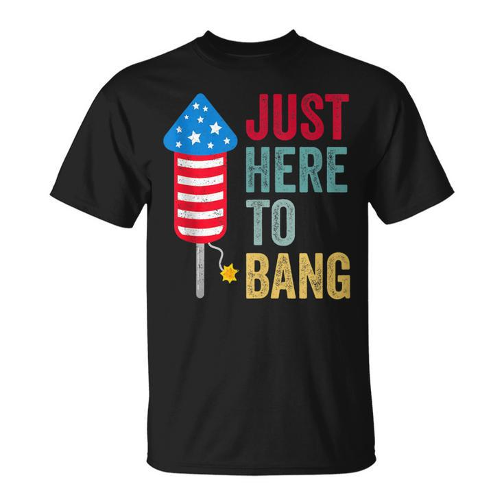 Fourth Of July 4Th Of July Funny Im Just Here To Bang  Unisex T-Shirt