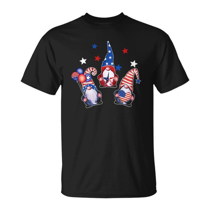 Fourth Of July Gnomes Patriotic American Flag Red White Blue Unisex T-Shirt