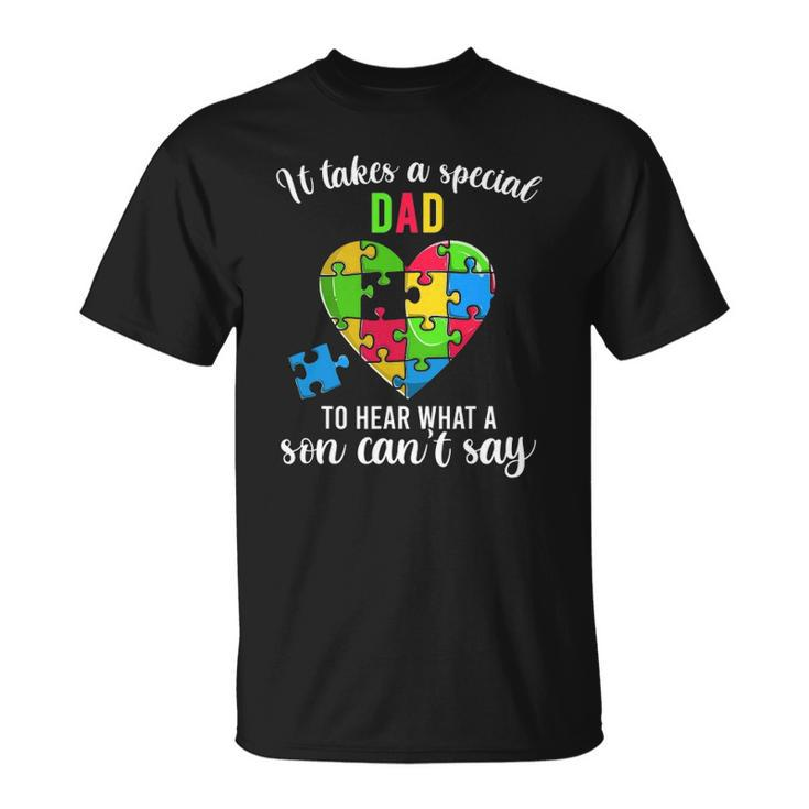 Fun Heart Puzzle S Dad Autism Awareness Family Support Unisex T-Shirt