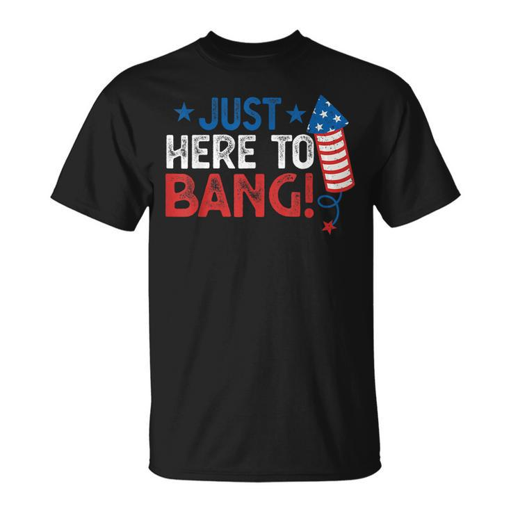 Funny Fourth Of July 4Th Of July Im Just Here To Bang  Unisex T-Shirt