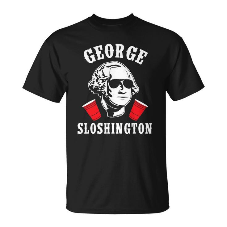 Funny George Sloshington 4Th Of July Aviator American Unisex T-Shirt