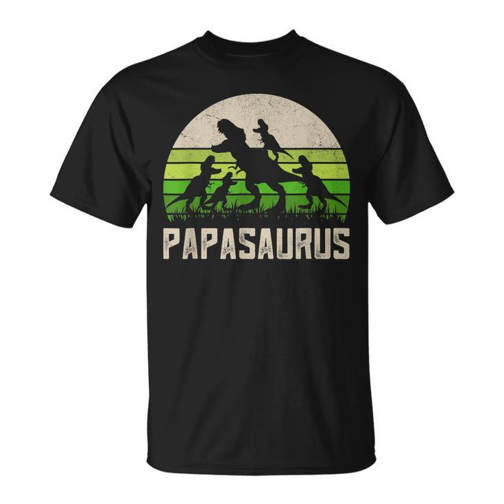 Funny Grandpa  Papasaurus Dinosaur 4 Kids Fathers Day  V2 Unisex T-Shirt