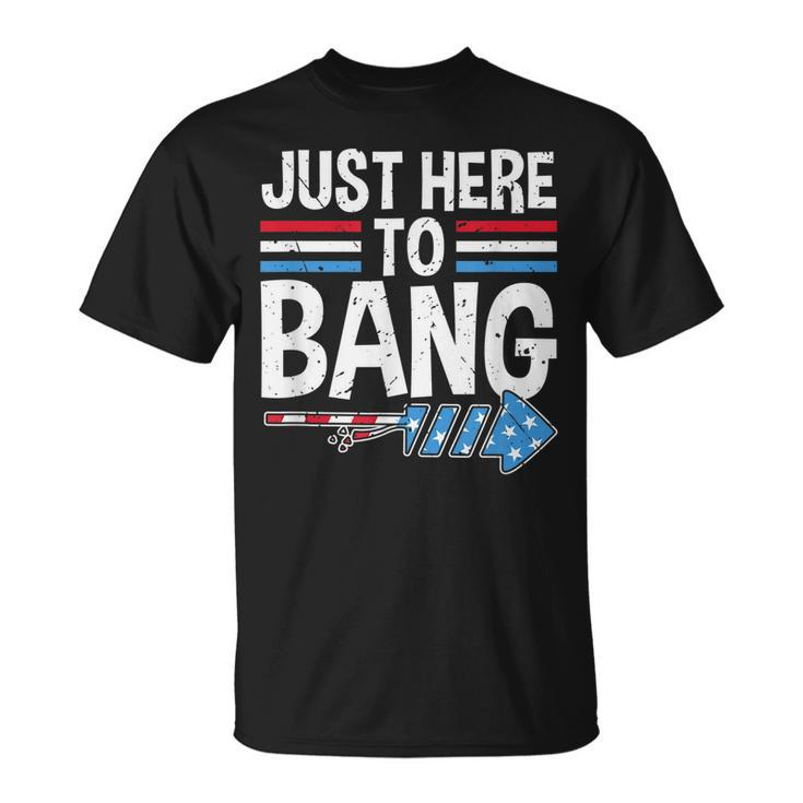 Funny Im Just Here To Bang 4Th Of July Patriotic  Unisex T-Shirt