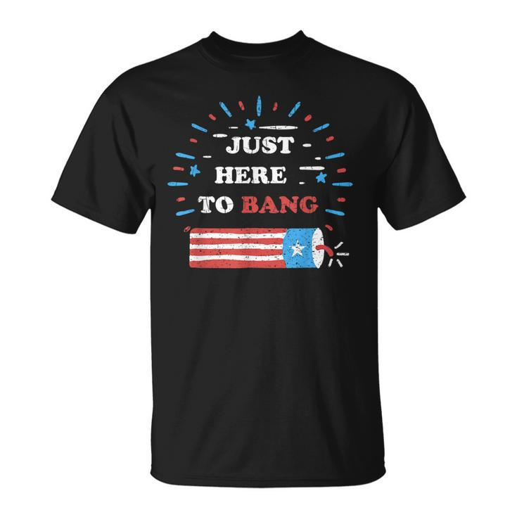 Funny Im Just Here To Bang  Fourth Of July 4Th Of July  Unisex T-Shirt