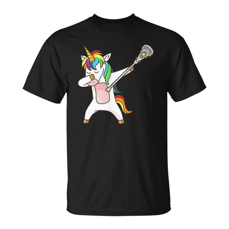 Funny Lacrosse Unicorn Dabbing Gift Unisex T-Shirt