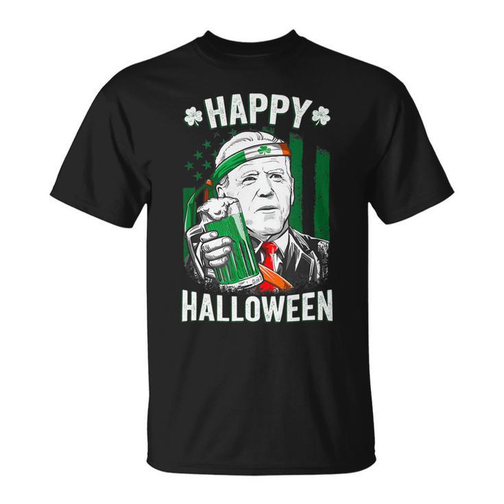 Funny Leprechaun Biden Happy Halloween For St Patricks Day Unisex T-Shirt