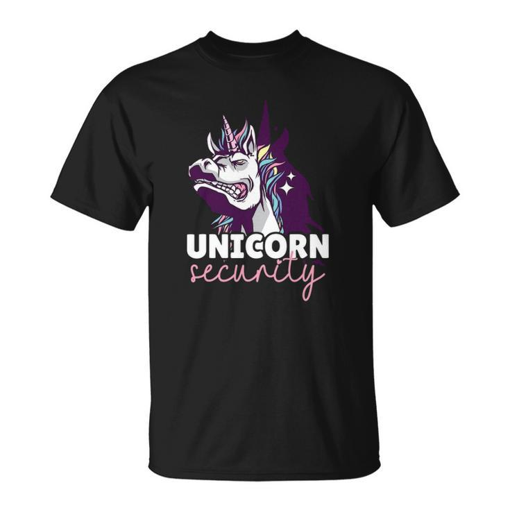 Funny Unicorn Design For Girls And Woman Unicorn Security Unisex T-Shirt
