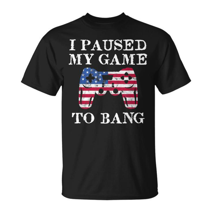 Gamer 4Th Of July Bang Patriot American Flag Game Controller  Unisex T-Shirt