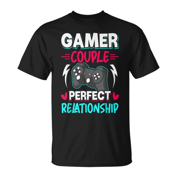 Gamer Couple Perfect Relationship Video Gamer Gaming  Unisex T-Shirt