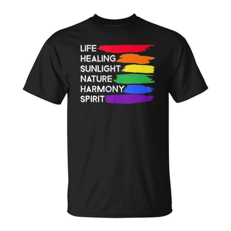 Gay Pride Awareness Flag Meaning  For Gay & Lesbian  Unisex T-Shirt