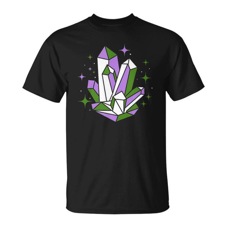 Genderqueer Pride Crystals Nonbinary Gift Unisex T-Shirt