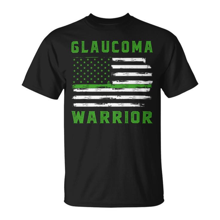 Glaucoma Warrior Usa Flag  United States Flag  Green Ribbon  Glaucoma  Glaucoma Awareness Unisex T-Shirt