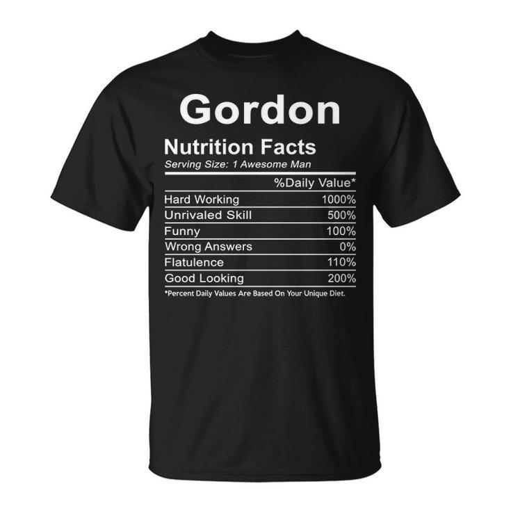 Gordon Name  Gordon Nutrition Facts T-Shirt