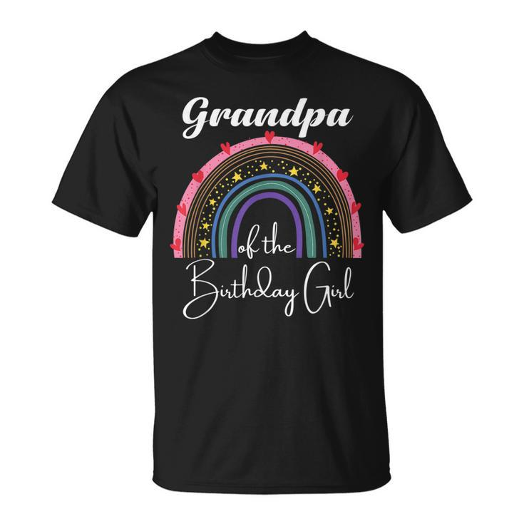 Grandpa Of The Birthday Girl Rainbow Boho Birthday Party  Unisex T-Shirt