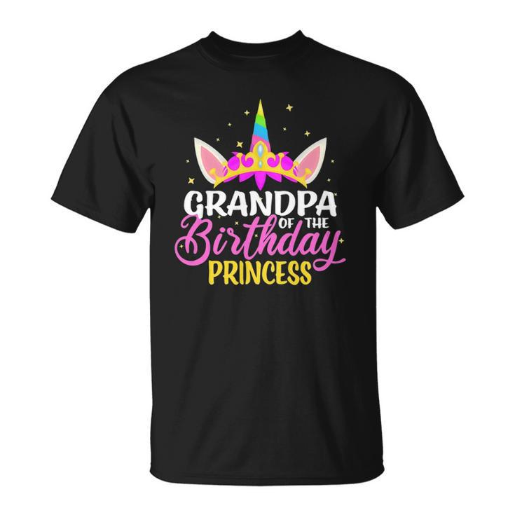 Grandpa Of The Birthday Princess Girl Diadem Unicorn Unisex T-Shirt