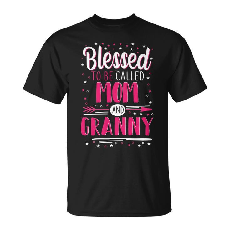 Granny Grandma Blessed To Be Called Mom And Granny T-Shirt