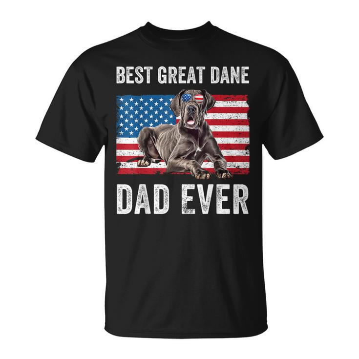 Great Dane Dad American Flag Dog Lover Owner Fathers Day Fun T-shirt