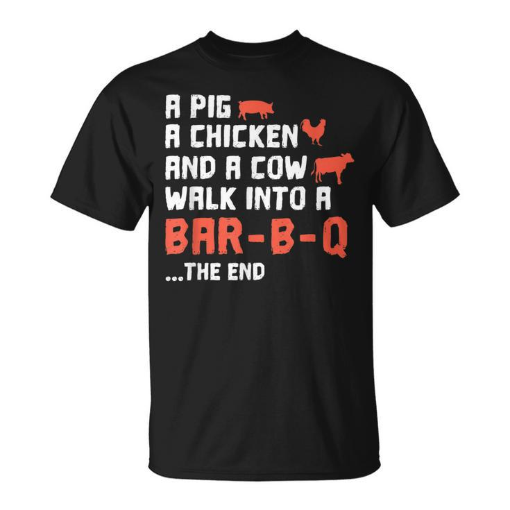 Grilling Barbecue Foodies Pig Chicken Cow Bar V2 T-shirt