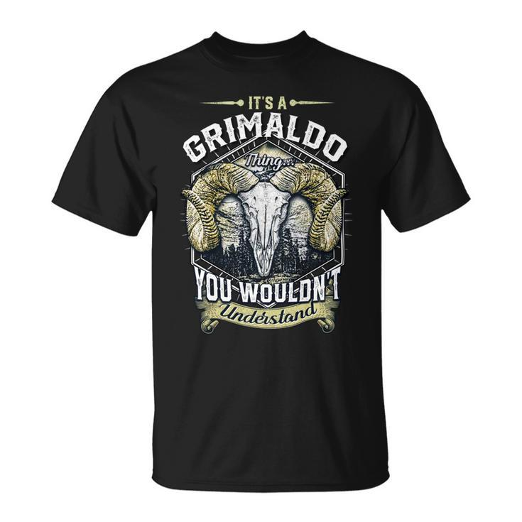 Grimaldo Name Shirt Grimaldo Family Name V2 Unisex T-Shirt