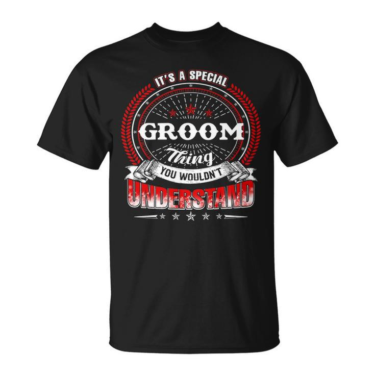 Groom Shirt Family Crest GroomShirt Groom Clothing Groom Tshirt Groom Tshirt For The Groom T-Shirt